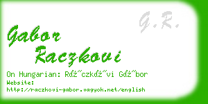 gabor raczkovi business card